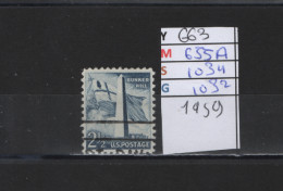 PRIX FIXE Obl 663 YT 655A MIC 1034 SCO 1032 GIB Bunker Hill 1959 Etats D'unis 58A/08 - Used Stamps