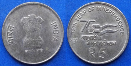 INDIA - 5 Rupees 2022 "75th Year Of Independence" Republic Decimal Coinage (1957) - Edelweiss Coins - Géorgie