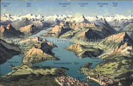 11736919 Vierwaldstaettersee SZ Panoramakarte Brunnen - Autres & Non Classés