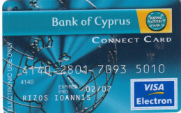 GREECE - Bank Of Cyprus Visa Electron, 01/04, Used - Credit Cards (Exp. Date Min. 10 Years)
