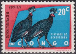 1963 Kongo - Kinshasa ** Mi:CD 139, Sn:CD 430, Yt:CD 482, Crested Guineafowl (Guttera Pucherani) - Nuovi