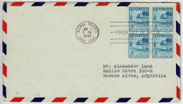 Vereinigte Staaten / USA Canal Zone 1949, Luftpostbrief Ersttag Balboa Heights - Buenos Aires (Argentinien) Gold Rush - Kanalzone