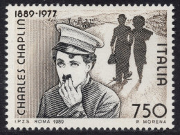 Italia / Italia 1989 Correo 1826 **/MNH Centenario Del Nac. De Charlie Chaplin  - 1981-90: Neufs