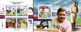 Sierra Leone 2023, Sport, Baseball, Baby Ruth, 4val In BF +BF - Baseball