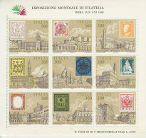 Italia / Italia 1985 Hojas Bloque 1 **/MNH Italia 1985  Expo Filatelia Mundial  - 1981-90: Neufs