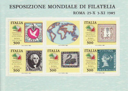 Italia / Italia 1985 Hojas Bloque 2 **/MNH Italia 1985  Expo Filatelia Mundial  - 1981-90: Neufs