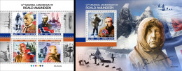 Sierra Leone 2023, Explorers, Amundsen, 4val In BF +BF - Polar Exploradores Y Celebridades