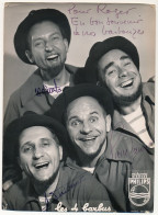 Photographie Publicitaire "Les 4 Barbus" Avec Signature Autographe De 3 Chanteurs. Pour Roger .... - Signed Photographs