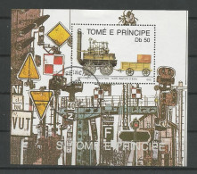 St Tome E Principe 1990 Locomotives S/S Y.T. BF 86 (0) - Sao Tome Et Principe