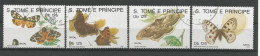 St Tome E Principe 1991 Christmas Butterflies  Y.T. 1076/1079 (0) - Sao Tome Et Principe