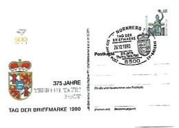 Germany  & 375 Jahre Thurn U. Taxis Post,  Tag Der Briefmarke, Nurnberg 1990 (6868) - Postkarten - Gebraucht