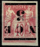 French New Caledonie 5/40C Year 1883 MH Stamp With Error - Nuevos