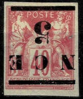 French New Caledonie 5/40C Year 1883 MH Stamp With Error - Unused Stamps