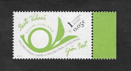 SE)2010 FINLAND, "GREEN LETTER" STAMP MADE OF RECYCLED PAPER, MNH - Usati