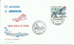 ESPAÑA, SOBRE  CONMEMORATIVO  AÑO 1977 - Covers & Documents