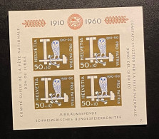 Schweiz 1960 Pro Patria Lineal Hammer Eule Mi. Block 17 Postfrisch/** MNH - Neufs