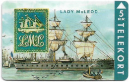 Denmark - TS - Rare Stamps - Lady McLeod - TDTP045 - 04.1994, 5Kr, 2.000ex, Used - Danemark