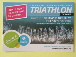 TRIATHLON Paris - Natation / Nageurs Dans La Seine - Carte Publicitaire Pour Le Triathlon Paris 2010 - Nuoto