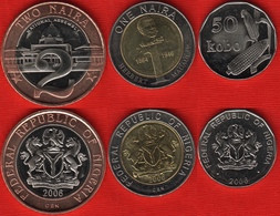 Nigeria Set Of 3 Coins: 50 Kobo - 2 Naira 2006 UNC - Nigeria