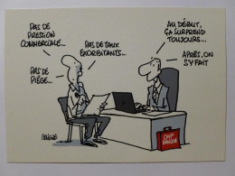 BANQUE - Banquier / Client - Pas De Taux Exorbitants ... - Dessin / Illustrateur DELIGNE - Carte Publicitaire CMP BANQUE - Banques