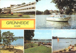 72337068 Gruenheide Mark Erholungsheim Am Werlsee Peetzsee Badestrand Motorboot  - Gruenheide
