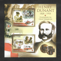 SE)2011 SAO TOMÉ'AND PRINCIPE THE RED CROSS, FOUNDER HENRY DUNANT 1828-1910, SS, MNH - Sao Tome Et Principe