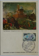 PATINAGE ARTISTIQUE - CHAMPIONNAT MONDE LYON 1972 / Tableau Les Patineurs - Breughel Jan - Carte Philatélique Commémo - Kunstschaatsen