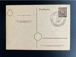 GERMANY 1947 POSTCARD STUTTGART INDUSTRIEAUSSTELLUNG 16-01-1947 DUITSLAND DEUTSCHLAND SONDERSTEMPEL - Entiers Postaux