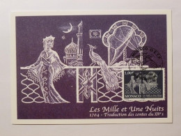 CONTES DES MILLE ET UNE NUITS - Traduction Contes Du XIVe Siècle - Carte Philatélique Timbre Monaco Avec Cachet 1er Jour - Fairy Tales, Popular Stories & Legends