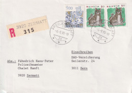 R Briefvs  Zermatt - Bern  (neutrale R Etikette)       1990 - Storia Postale
