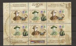 2007 MNH Serbia Booklet Pane  Postfris** - 2007