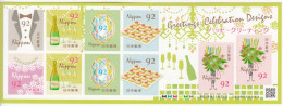 2017 Japan Greetings Celebrations Clothing Champagne Alcoholic Beverage  Miniature Sheet Of 10 MNH @ BELOW FACE VALUE - Ungebraucht