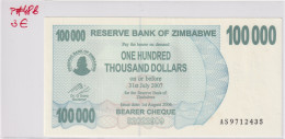 Zimbabwe 100000 Dollars 2007 P#48b UNC - Zimbabwe