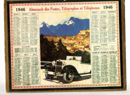 Calendrier Almanach Des Postes, Télégraphes Et Téléphones 1946 - Services Postaux Et Financiers Au Dos - Formato Grande : 1941-60