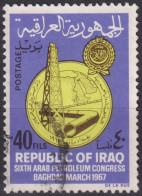 1967 Irak ° Mi:IQ 478, Sn:IQ 429, Yt:IQ 464, 6. Arabischer Erdölkongreß, Bagdad, Oil Drilling Rig, Oil Pipeline - Iraq