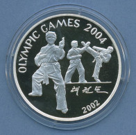 Korea Nord 7 Won 2002 Olympia Taekwondo, Silber, KM 881 PP In Kapsel (m4609) - Corea Del Norte