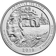 USA EEUU 25 CENTS. QUARTER DOLLAR APOSTLE ISLANDS 2018 D O P A ELEGIR UNC NEW - 2010-...: National Parks