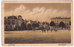 Postkarte Güstrow -Spaldingsplatz, Handcoloriert, 1914 Kriegsgefangenpost, Orig. Gelaufen Nach Frankreich, I-II - Guestrow