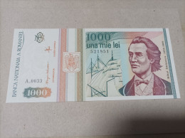 Billete De Rumania De 1000 Lei, 1993, Serie A003, Nº Bajisimo,UNC - Rumänien