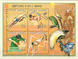 Madagascar 2000, Olympic Games In Sidney, Fight, Athletic, Tennis Table, Birds, Parrot, 4val In BF - Papagayos