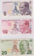 Turkey 3 Banknotes Set - Turkije