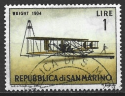 San Marino 1962. Scott #509 (U) Historic Plane, Wright 1904 - Gebruikt