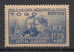 TOGO - 1938 - N°YT. 171 - Marie Curie - Neuf* / MH VF - Nuevos