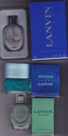 Lot 3 Miniature Vintage Parfum - Lanvin - EDT - L'homme & Vetyver 3 X 5ml Pleine Avec Boite - Mignon Di Profumo Uomo (con Box)