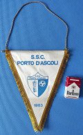 S.S.C. PORTO D'ASCOLI 1963 - Italy Vintage Football Pennant * LARGE SIZE * Soccer Fussball Foot Calcio Italia - Uniformes Recordatorios & Misc