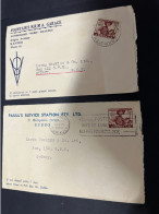 16-2-2024 (4 X 24) Australia Cover X 2 - 1950's (with Advertising) - Lettres & Documents