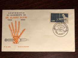 BRAZIL FDC COVER 1963 YEAR DOCTOR ALVIM X-RAY RADIOLOGY HEALTH MEDICINE STAMPS - Storia Postale