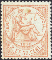 ESPAGNE / ESPANA - COLONIAS (Cuba Y Puerto Rico) 1870 Sello Fiscal "DERECHO JUDICIAL" 2E50c Naranja - Sin Gomar - Cuba (1874-1898)