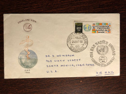 BRAZIL FDC COVER 1968 YEAR  WHO HEALTH MEDICINE STAMPS - Lettres & Documents