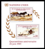 Geneva 1985 40th Anniversary Of United Nations Organisation Souvenir Sheet Unmounted Mint. - Unused Stamps